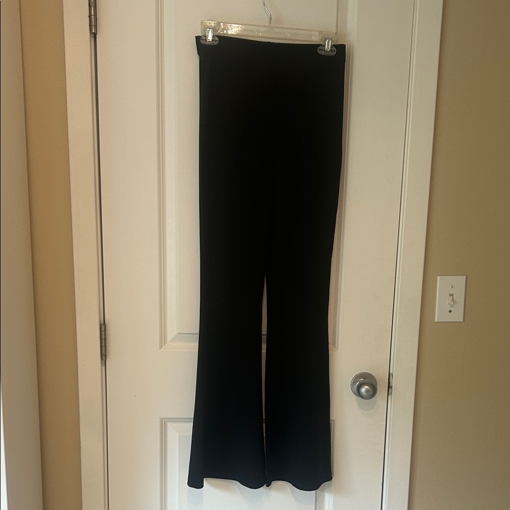 H&M Black Boot-Cut Wide-Leg Pants